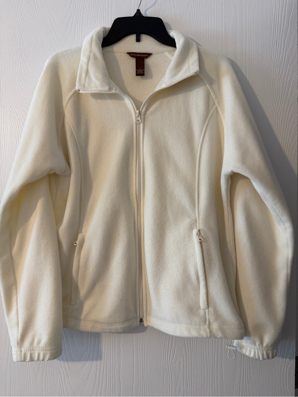 Bit & Bridle women's full-zip fleece jacket off-white Size L